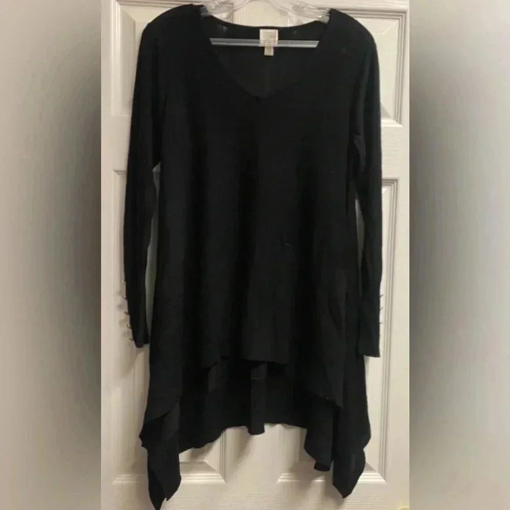 Cupio Viscose Blend Asymmetrical Tunic Top Size Large